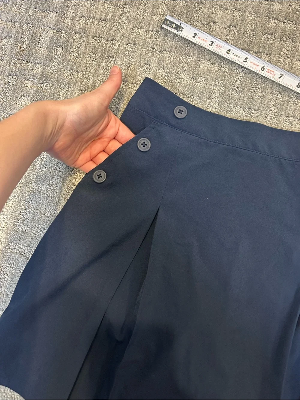 Cat & Jack Navy Button-Accent Girls Skirt with shorts School Uniform size L